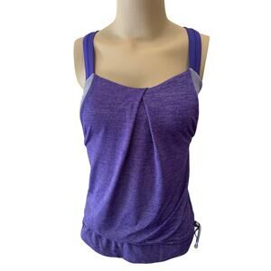 Lululemon Built In Bra Racerback Workout Cinched Bottom Tank Top Purple Size 2